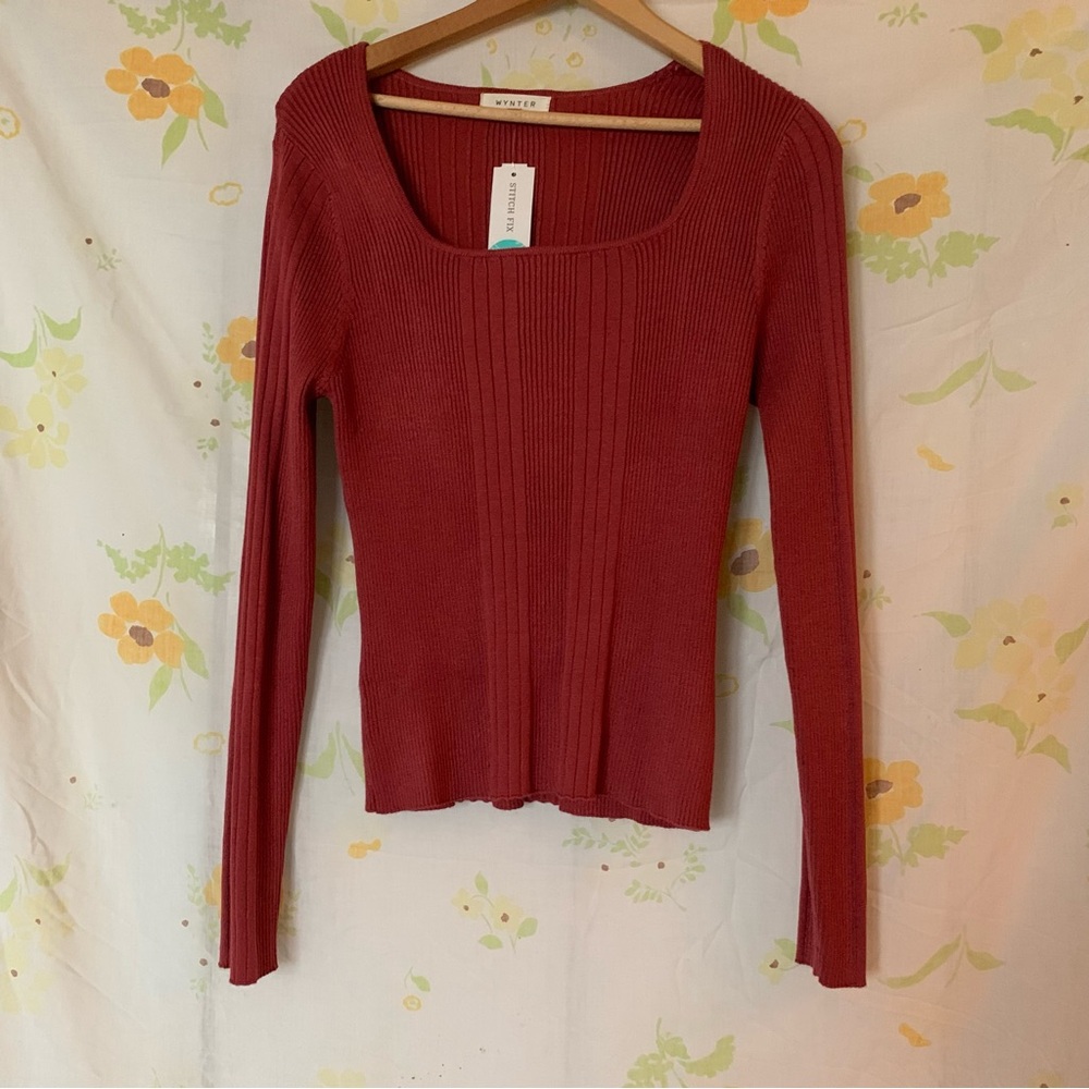 Winter Dusty Rose Ribbed Top